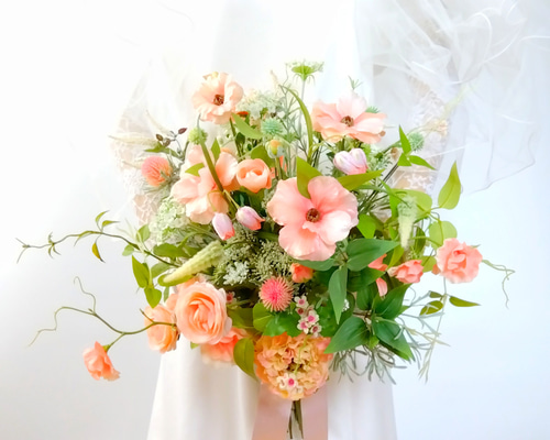 【美品】ウエディングブーケ ウエディングブーケ (クリスタルビジュー付)アナ 前撮りブーケ 造花