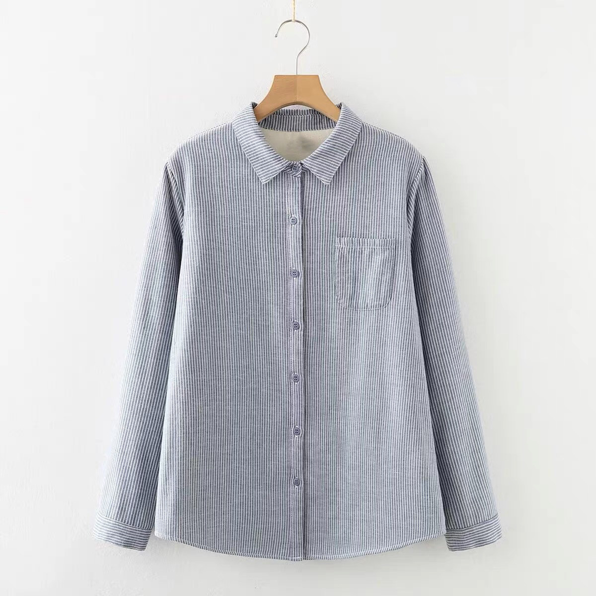 冬、春秋、ブラウス、トップス、コットン、裏起毛