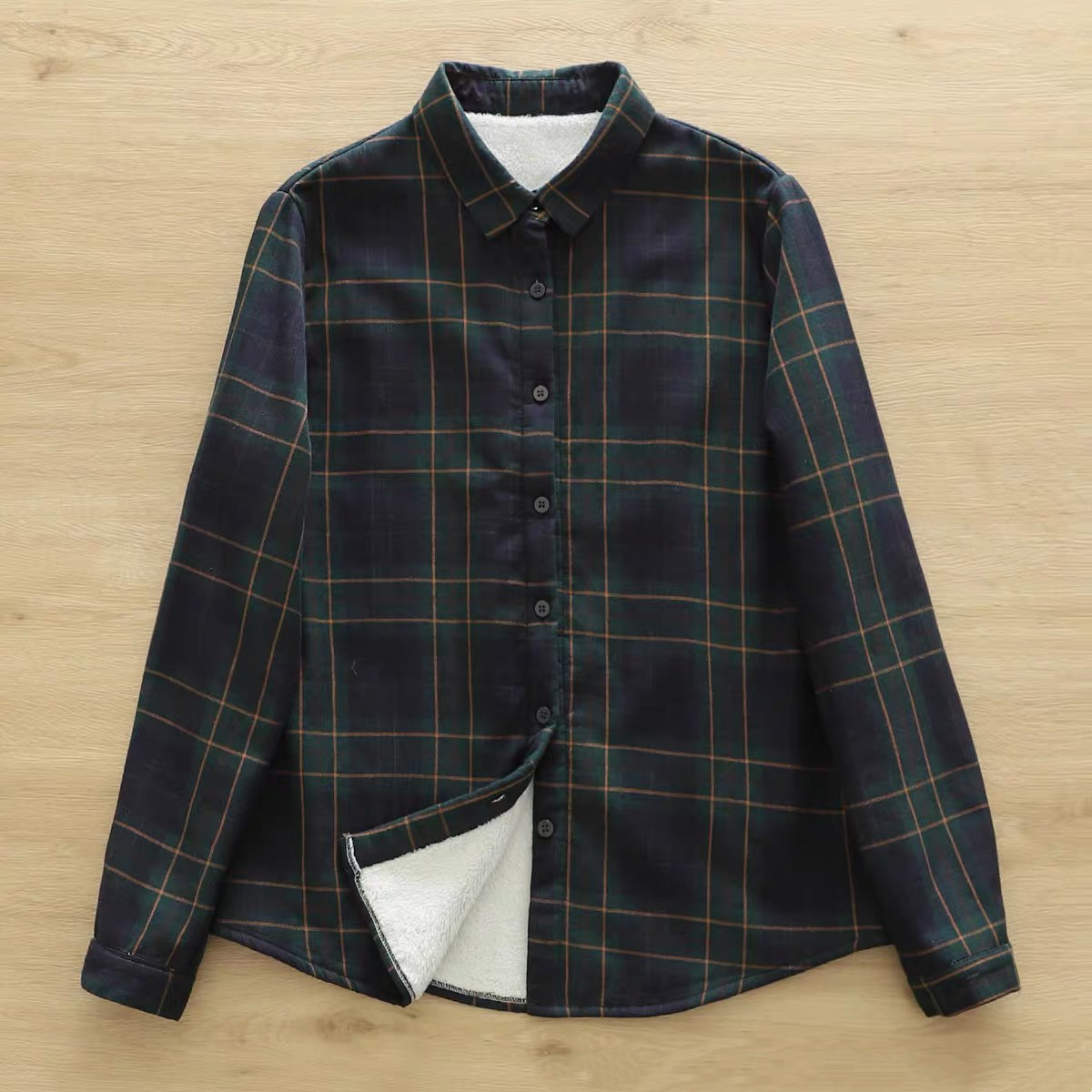 冬、春秋、ブラウス、トップス、コットン、裏起毛