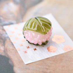 柏餅とちまき　ガラス細工　ミニチュア ミニチュア和菓子 ちまきと柏餅のセット - マーブルチョコ