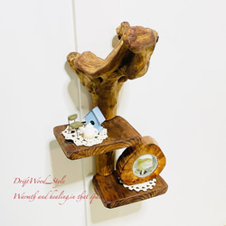 流木インテリア 自由にアレンジできる流木板のウォールシェルフ ラック ディスプレイ 壁掛け 棚 北欧 N3 3枚目の画像