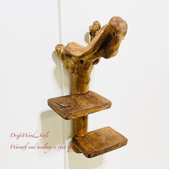 流木インテリア 自由にアレンジできる流木板のウォールシェルフ ラック ディスプレイ 壁掛け 棚 北欧 N3 7枚目の画像