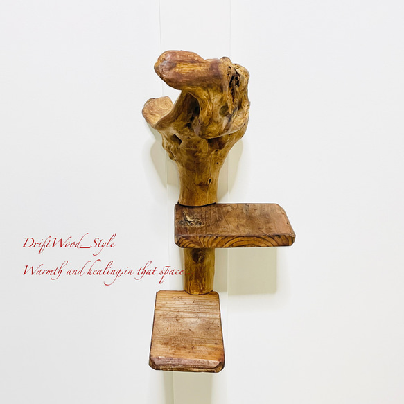 流木インテリア 自由にアレンジできる流木板のウォールシェルフ ラック ディスプレイ 壁掛け 棚 北欧 N3 12枚目の画像