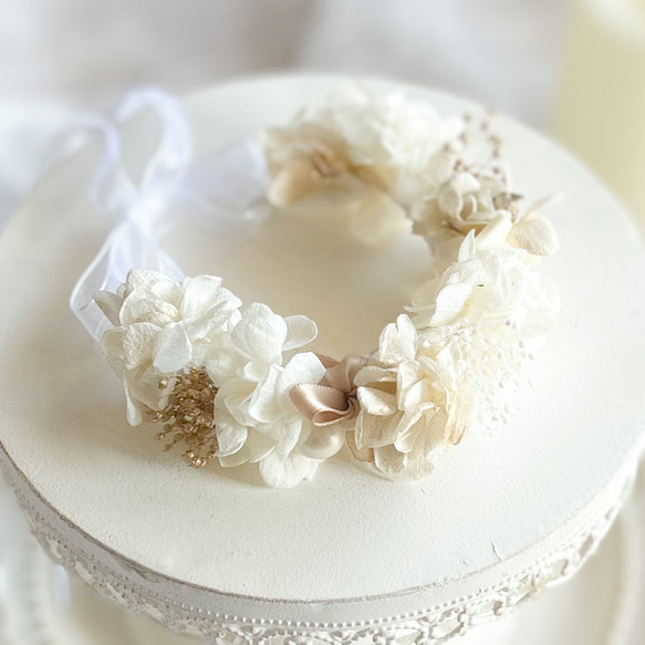 送料無料】beige gold ペット用 花冠 リボンが選べる 犬 猫 うさぎ 花  