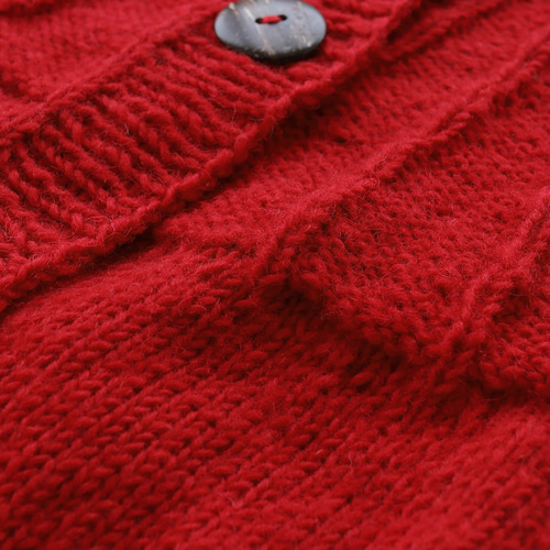 【未使用級】レオナール ウール100％ニットカーディガン レッド赤 Mサイズ 未使用級レオナール ウール100％ニットカーディガン レッド赤 Mサイズ