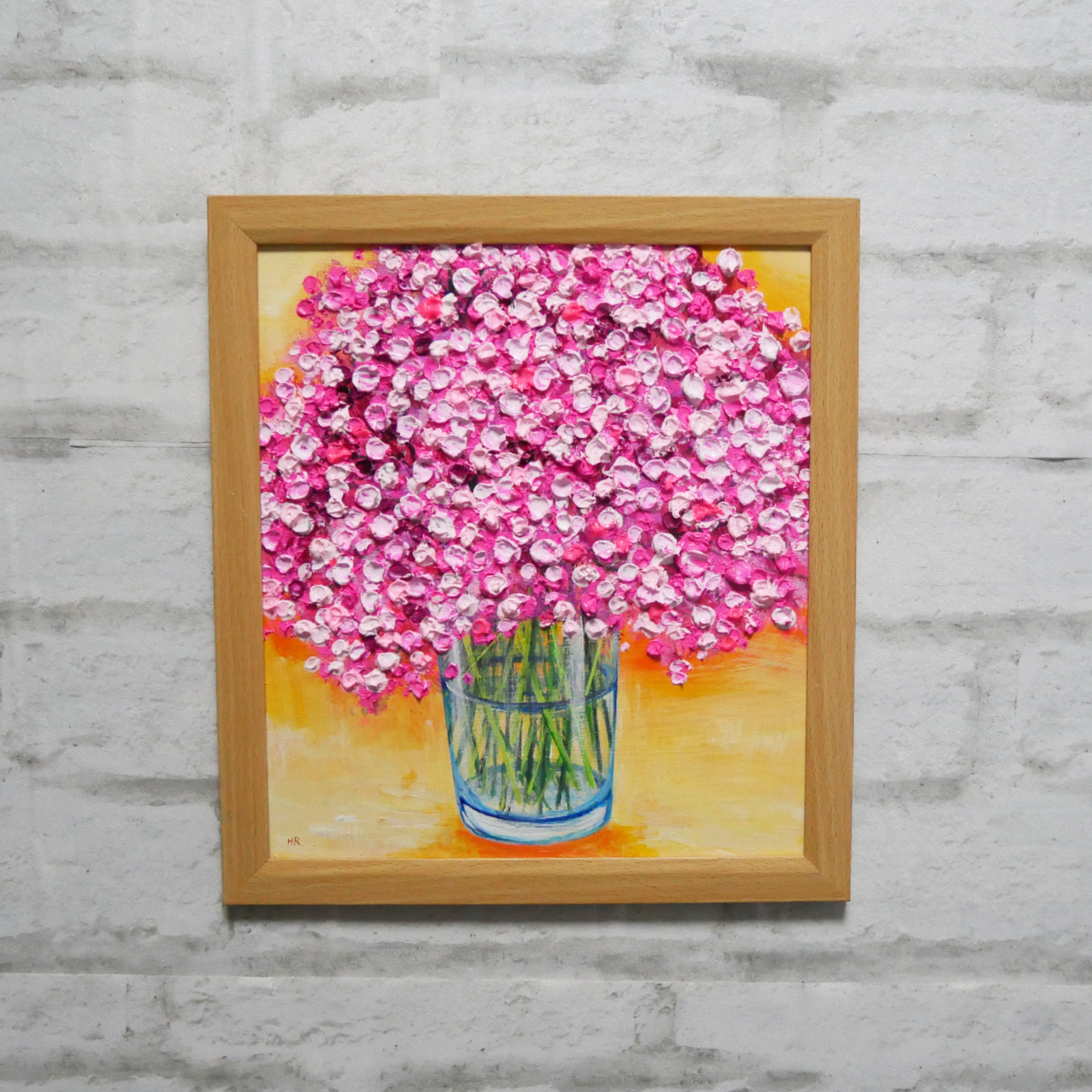 油絵 油彩 油彩画 絵画【ピンクのかすみ草】 油絵 油彩 油彩画 絵 絵画 【ピンクのかすみ草】 絵画 HR 通販