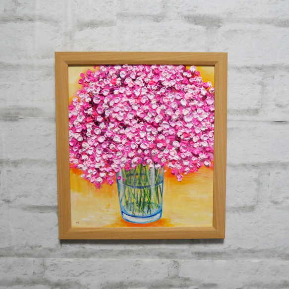 油絵 油彩 油彩画 絵画【ピンクのかすみ草】 油絵 油彩 油彩画 絵 絵画 【ピンクのかすみ草】 | HIROSHI1990