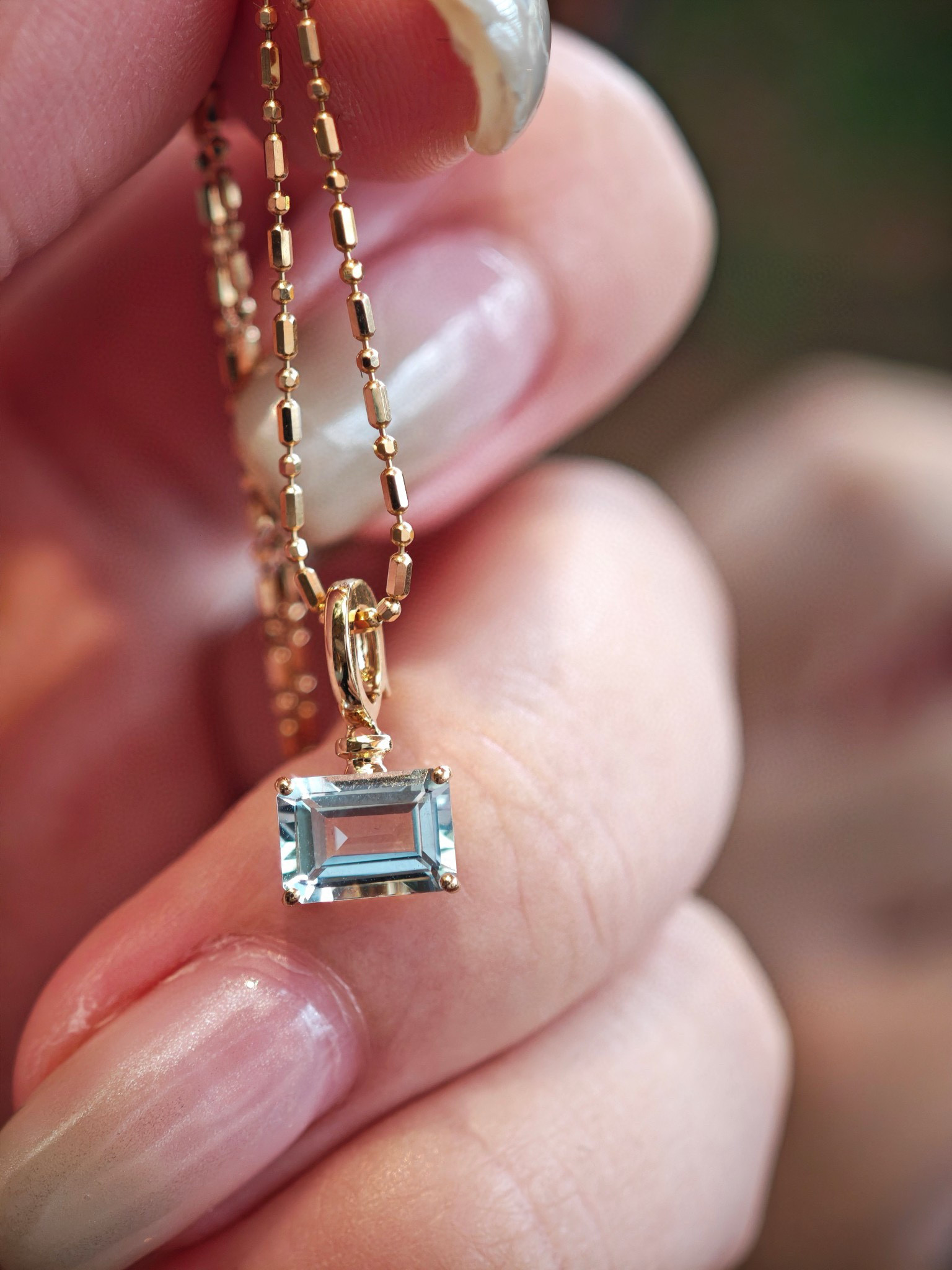 アクアマリンチャームk18