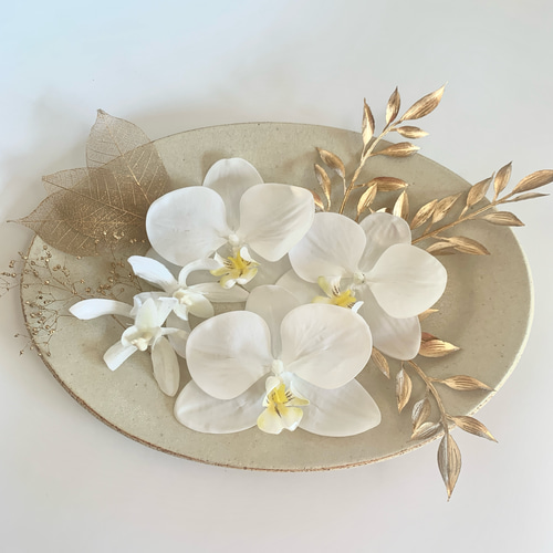 胡蝶蘭 ヘッドパーツ ホワイト アーティフィシャルフラワー