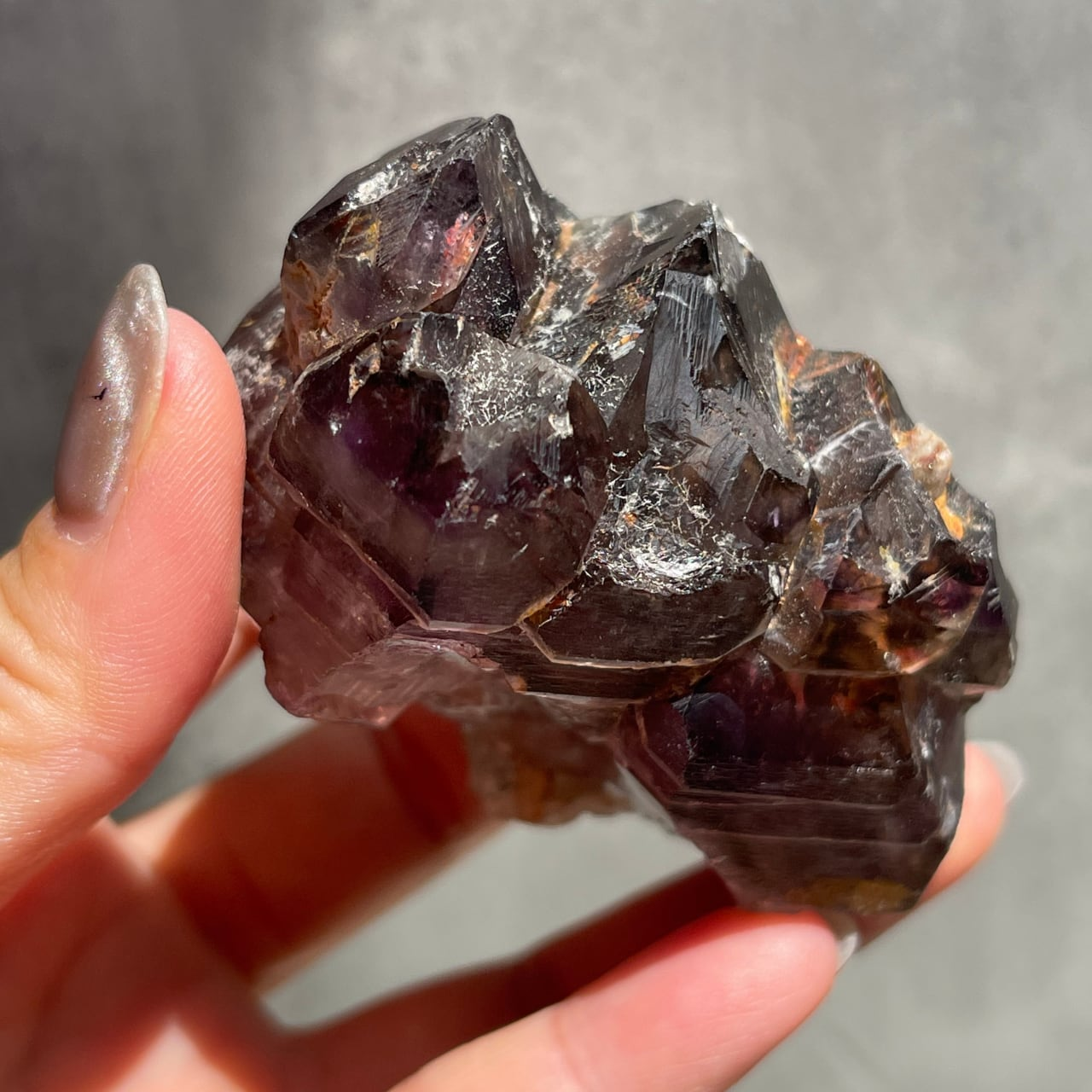 ナイジェリア産【スモーキーアメジスト】⑩ エレスチャル形状 鉱物 天然石 11,000円