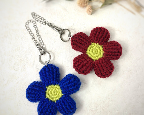 ぷっくりお花のファスナーチャーム♡ハンドメイド　5 ぷっくりお花のカラフルバッグチャーム バッグチャーム Te