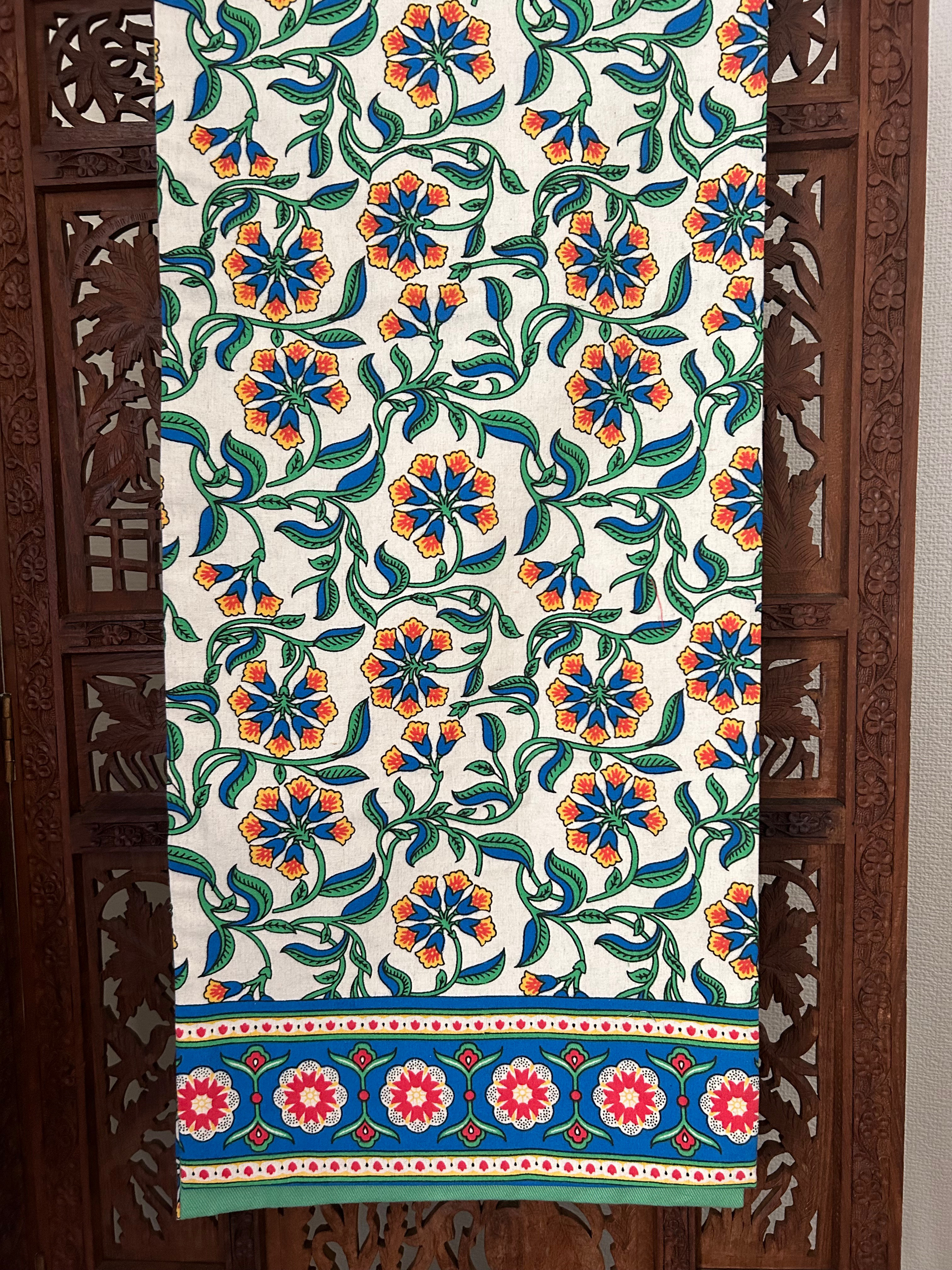 インド綿の異国情緒ある花柄名古屋帯