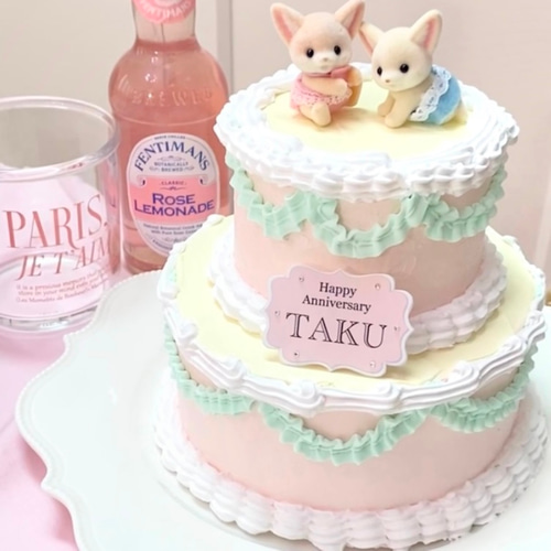 選べる2段ケーキ】好きな色で作ります 〜2段フェイクセンイル