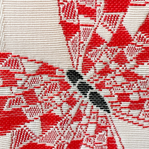 帯リメイク・スマホポシェット【半幅帯 白地に蝶柄】 スマホポシェット