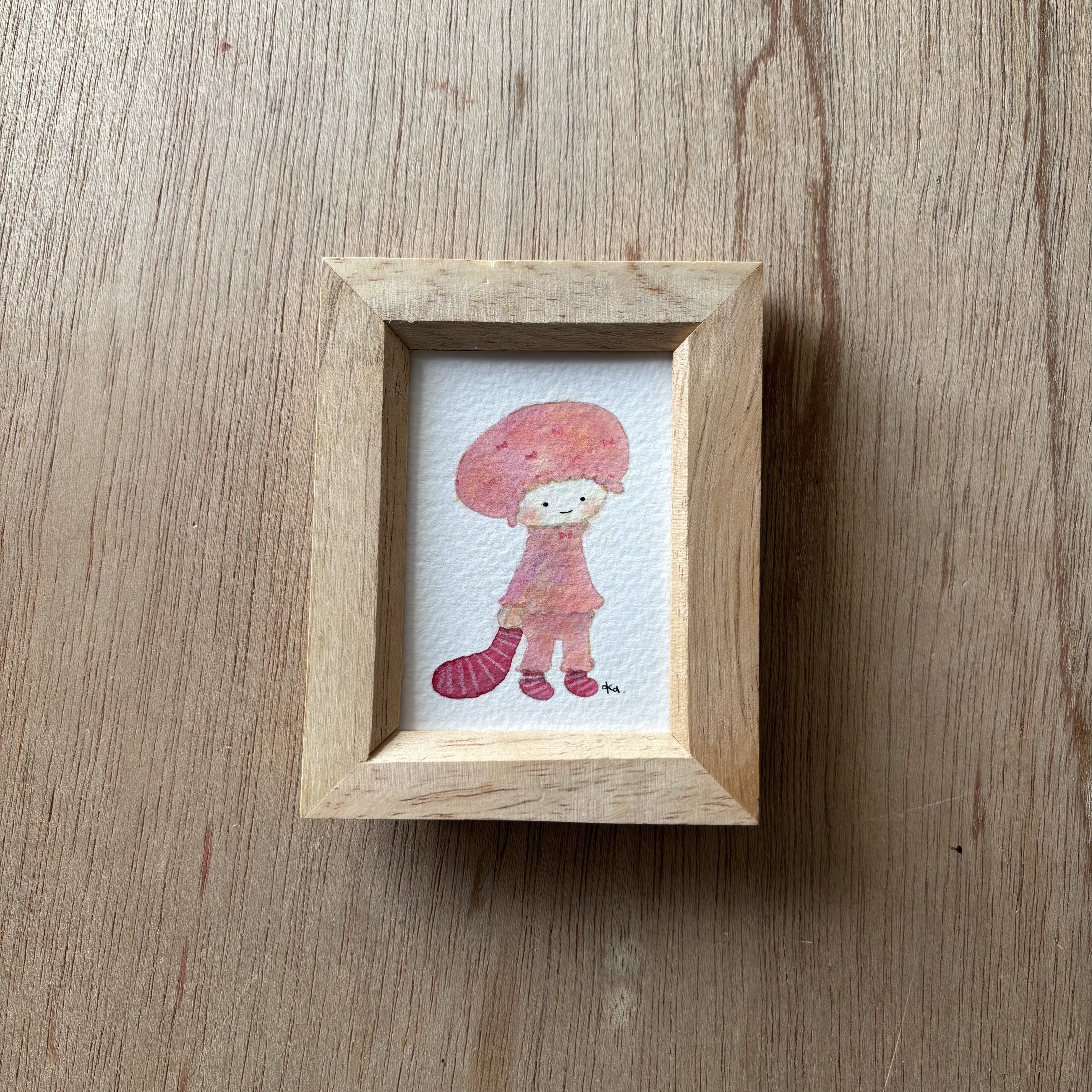 「赤い靴下」ミニ額　原画