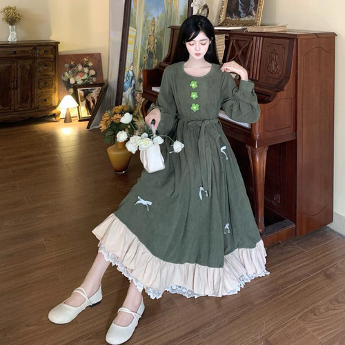 大きいサイズ 原宿　ワンピース　重ね着　レディース 秋冬　春 新品 長袖 大きいサイズ ロング ワンピース 原宿 レディース 秋冬 春 新品