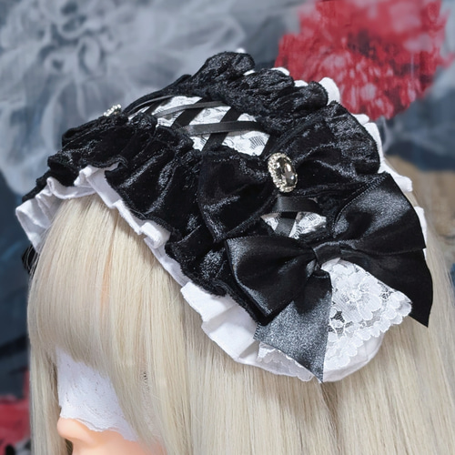再販♡ ワイヤー入り ハーフボンネット ヘッドドレス ロリータ