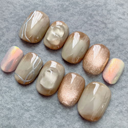 黎明と光芒 No.48 ［2セット］ネイルチップ ニュアンスネイル ちゅるん