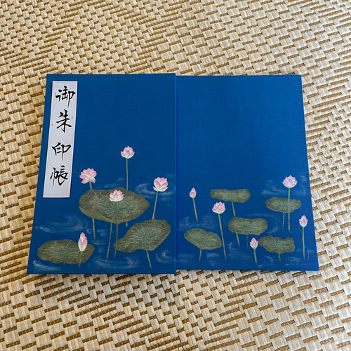 最大90％オフ - 特価 セール 大サイズ】手描き一点物 蓮の花と水面/御朱印帳 鶴 工房 ノート ノート・メモ帳