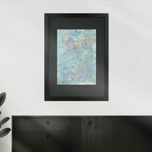 抽象画 【霞む静寂】 原画 絵画 アート アクリル画 インテリア 送料