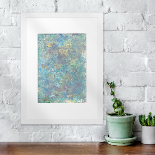 抽象画 【霞む静寂】 原画 絵画 アート アクリル画 インテリア 送料