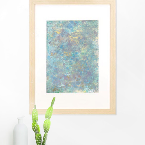 抽象画 【霞む静寂】 原画 絵画 アート アクリル画 インテリア 送料