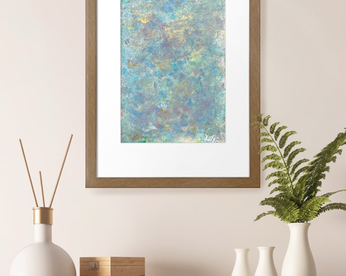 抽象画 【霞む静寂】 原画 絵画 アート アクリル画 インテリア 送料