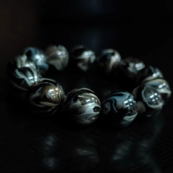 ハンドメイド ブレスレット バングル 漆器 漆塗り インク リストバンド 古代の技術 黒檀 誕生日 周年記念日 彼氏 4枚目の画像