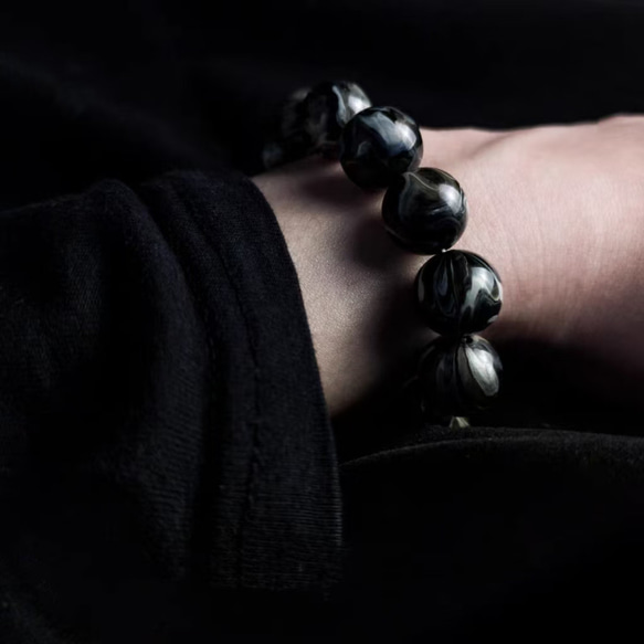 ハンドメイド ブレスレット バングル 漆器 漆塗り インク リストバンド 古代の技術 黒檀 誕生日 周年記念日 彼氏 3枚目の画像