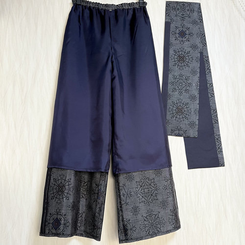 印半纏リメイク ゆったりパンツ 着物リメイク 本の作品の作り方 ゆったりパンツ - YouTube