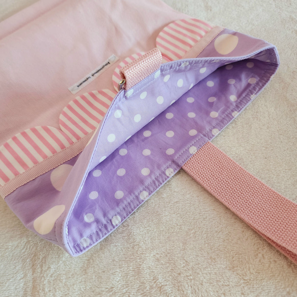 【3件套裝】帆布扇貝●課包●鞋盒●體操衣架粉紅色×紫色2 第12張的照片