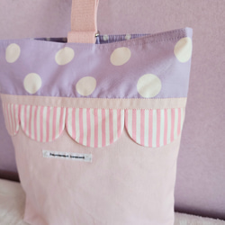 【3件套裝】帆布扇貝●課包●鞋盒●體操衣架粉紅色×紫色2 第11張的照片