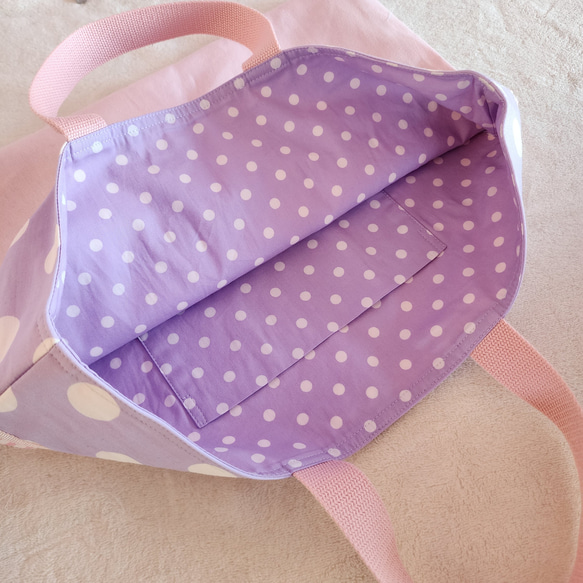 帆布扇形課包粉色×紫色2 第3張的照片