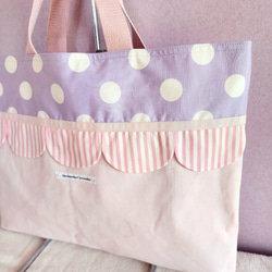 帆布扇形課包粉色×紫色2 第2張的照片