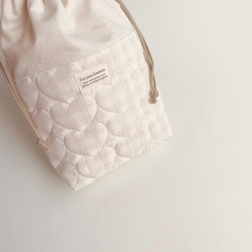 送料無料》 ぷっくりハート ハートキルト キルティング レッスンバッグ