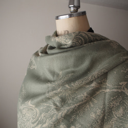 【新作】ジャガード織ストールマフラー・ボヘミアンフラワー/ホレストGR 4枚目の画像