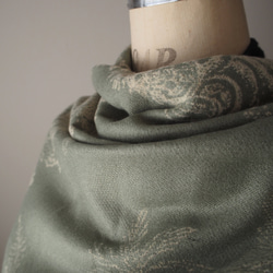 【新作】ジャガード織ストールマフラー・ボヘミアンフラワー/ホレストGR 7枚目の画像