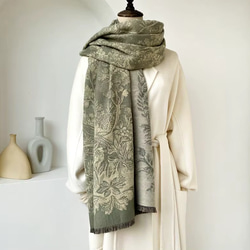 【新作】ジャガード織ストールマフラー・ボヘミアンフラワー/ホレストGR 6枚目の画像