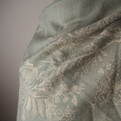 【新作】ジャガード織ストールマフラー・ボヘミアンフラワー/ホレストGR 5枚目の画像