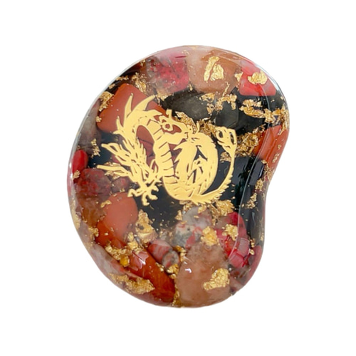 御守り オルゴナイト 金龍 龍神様 握り石