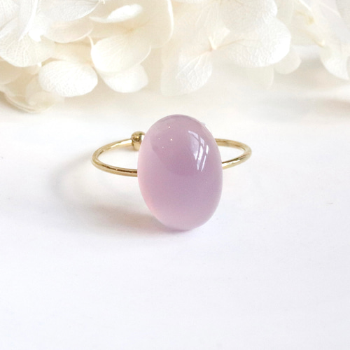 K9 薄紫色　カルセドニー　オーバルストーン　リング K9 薄紫色 カルセドニー オーバルストーン リング パープル