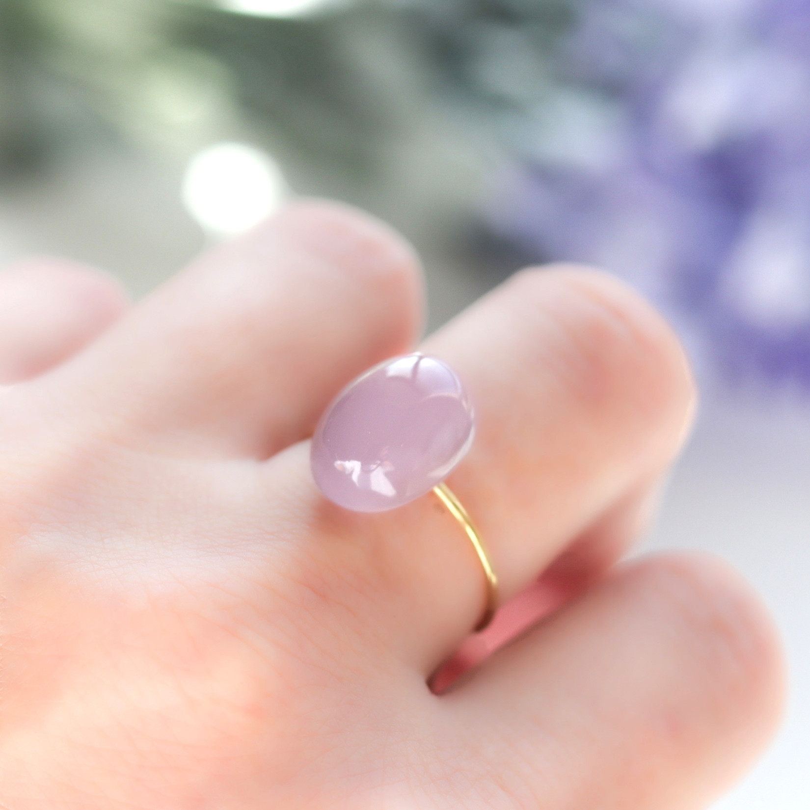 10号Fruitsjolie リング　ピンクカルセドニー 天然石 フリュイジョリ