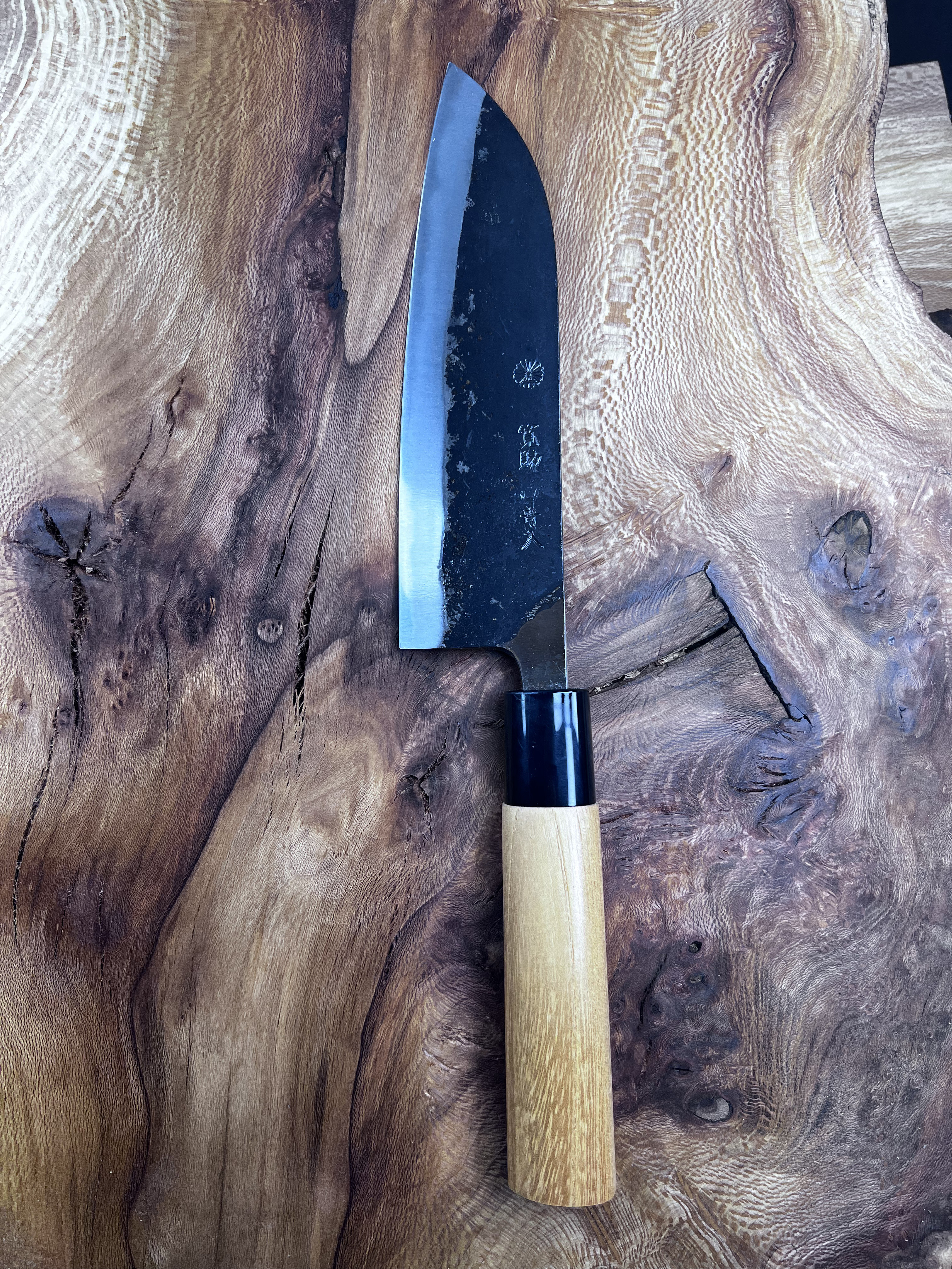 三徳包丁　5寸　＜鉄・青紙2号　桜柄＞　～熊本の伝統工芸～