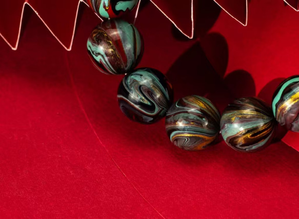 ハンドメイド ブレスレット バングル 漆器 漆塗り 月夜川 リストバンド 古代の技術 黒檀 誕生日 周年記念日 彼氏 5枚目の画像