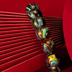 ハンドメイド ブレスレット バングル 漆器 漆塗り 月夜川 リストバンド 古代の技術 黒檀 誕生日 周年記念日 彼氏 4枚目の画像