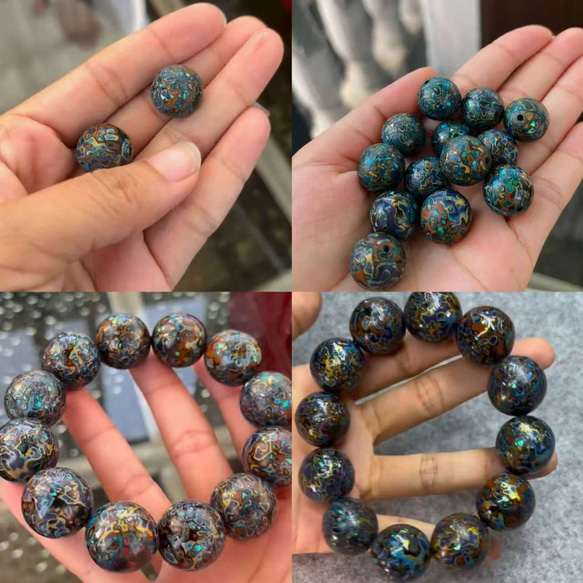 ハンドメイド ブレスレット バングル 漆器 漆塗り 九尾の狐 リストバンド 古代の技術 黒檀 誕生日 周年記念日 彼氏 12枚目の画像