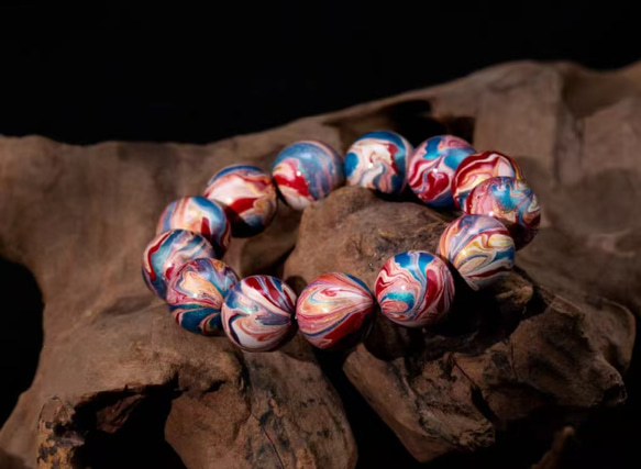 ハンドメイド ブレスレット バングル 漆器 漆塗り 飛ぶ リストバンド 古代の技術 黒檀 誕生日 周年記念日 彼氏 4枚目の画像