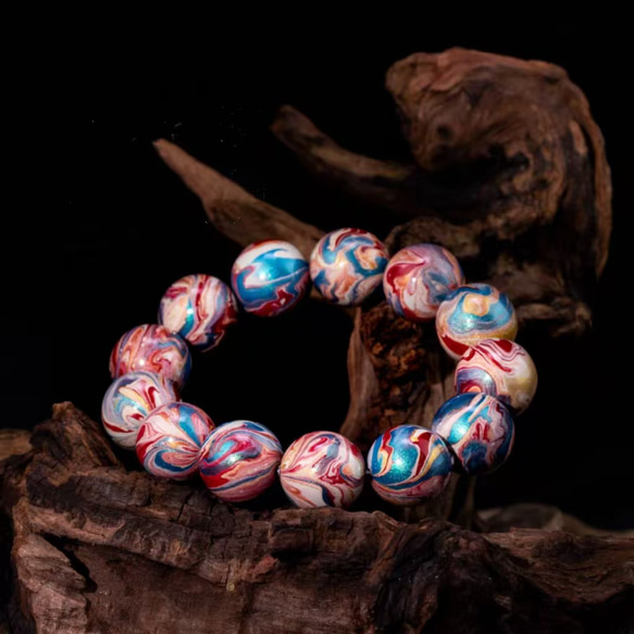 ハンドメイド ブレスレット バングル 漆器 漆塗り 飛ぶ リストバンド 古代の技術 黒檀 誕生日 周年記念日 彼氏 5枚目の画像