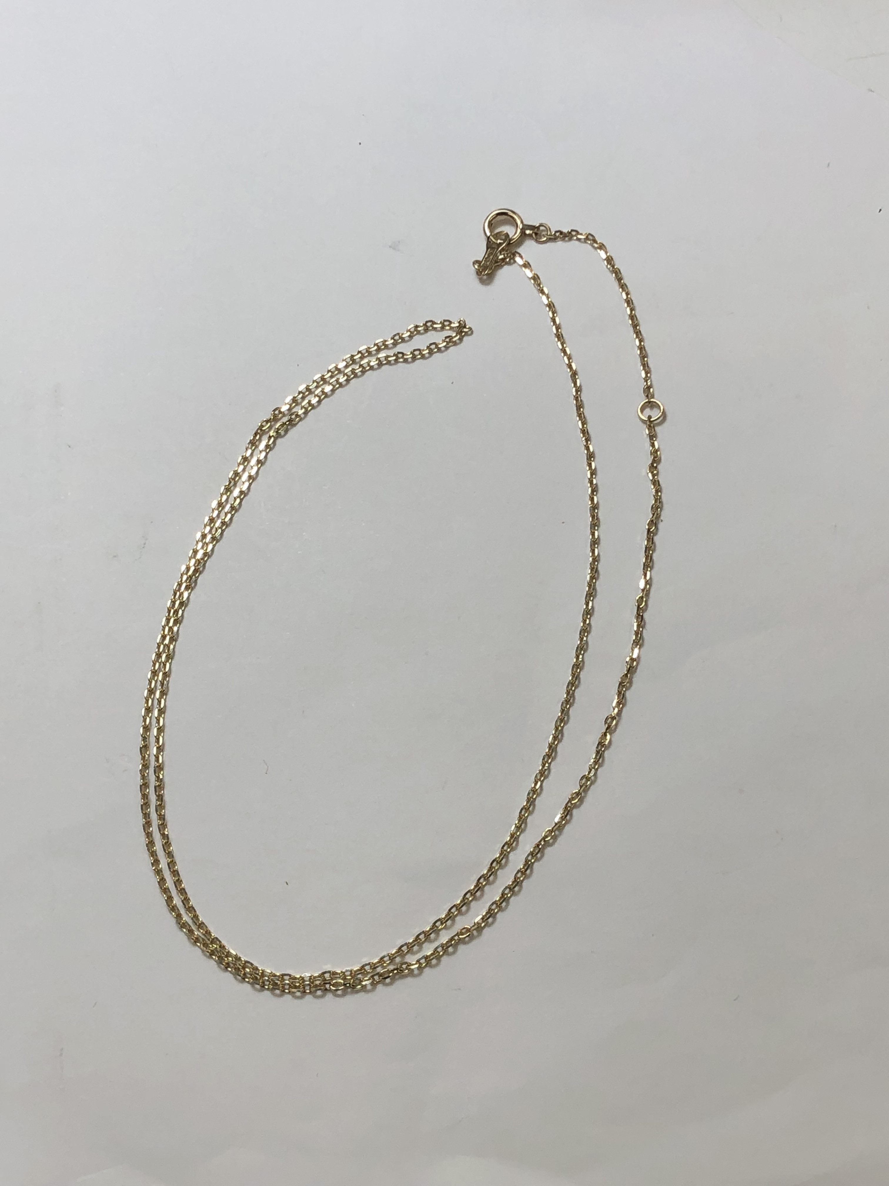 K10 1.3mm幅 カットアズキネックレス　45センチ 10金イエローゴールド K10 1.3mm幅 カットアズキネックレス 45センチ 10金イエロー