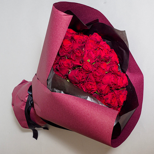 バラの花束 40本 生花【プロポーズ用等】 ブーケ HANANINGEN FUKUSHIMA